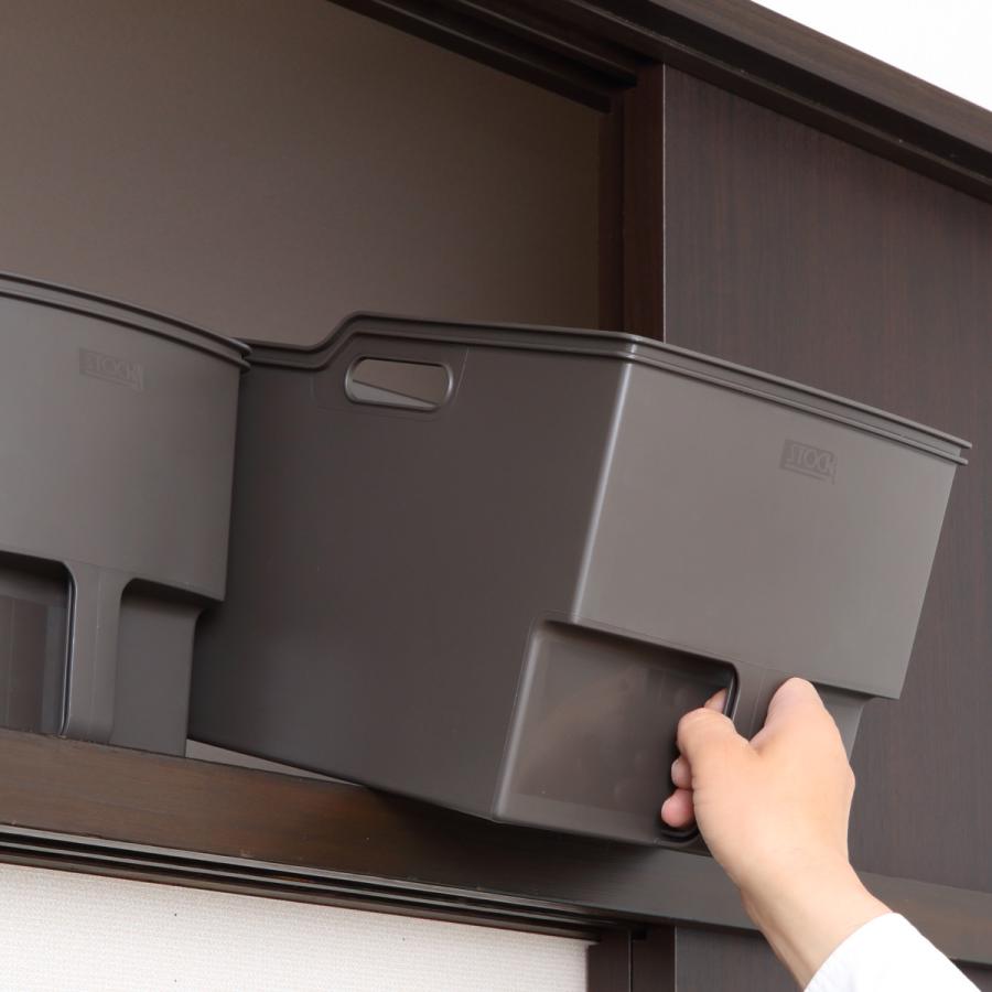 キッチン収納ケース 吊り戸棚ボックスワイド 幅24cm 6個セット （ キッチンストッカー 取っ手付き 吊戸棚 ケース 吊戸棚ボックス 吊り戸棚ストッカー ） | 不動技研 | 16