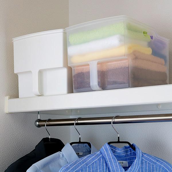 キッチン収納ケース 吊り戸棚ボックスワイド 幅24cm 6個セット （ キッチンストッカー 取っ手付き 吊戸棚 ケース 吊戸棚ボックス 吊り戸棚ストッカー ） | 不動技研 | 21