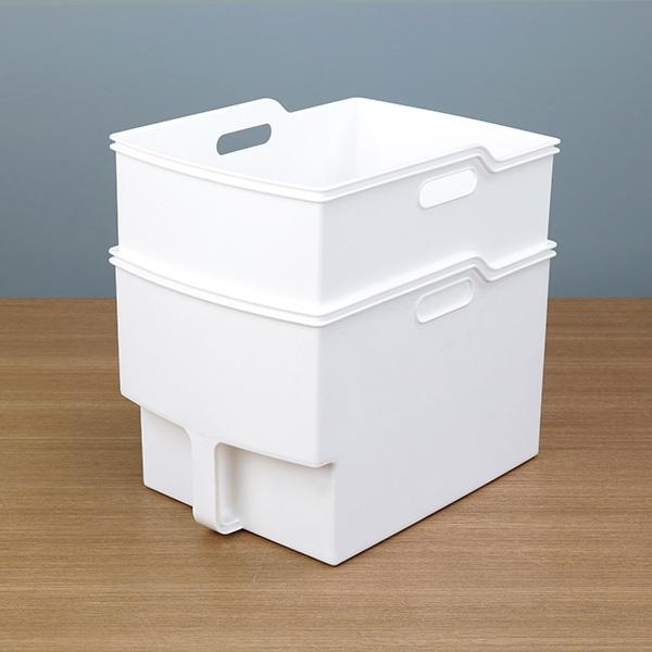 キッチン収納ケース 吊り戸棚ボックスワイド 幅24cm 6個セット （ キッチンストッカー 取っ手付き 吊戸棚 ケース 吊戸棚ボックス 吊り戸棚ストッカー ） | 不動技研 | 22