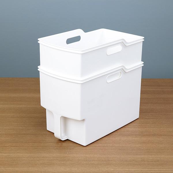 キッチン収納ケース 吊り戸棚ボックススリム 幅18.5cm （ キッチンストッカー 取っ手付き 吊戸棚 ケース ボックス 吊戸棚ボックス 吊り戸棚ストッカー ） | 不動技研 | 22