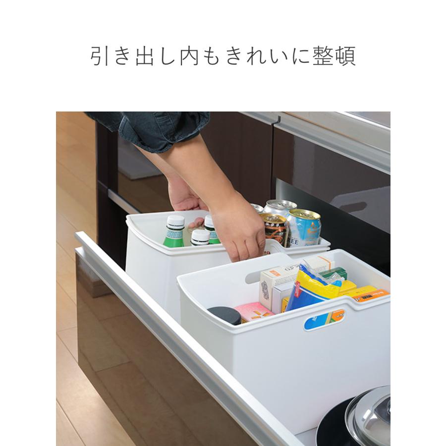 キッチン収納ケース 吊り戸棚ボックススリム 幅18.5cm （ キッチンストッカー 取っ手付き 吊戸棚 ケース ボックス 吊戸棚ボックス 吊り戸棚ストッカー ） | 不動技研 | 11