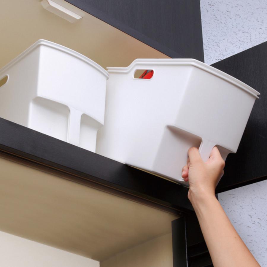 キッチン収納ケース 吊り戸棚ボックススリム 幅18.5cm 6個セット （ キッチンストッカー 取っ手付き 吊戸棚 ケース 吊戸棚ボックス 吊り戸棚ストッカー ） | 不動技研 | 24