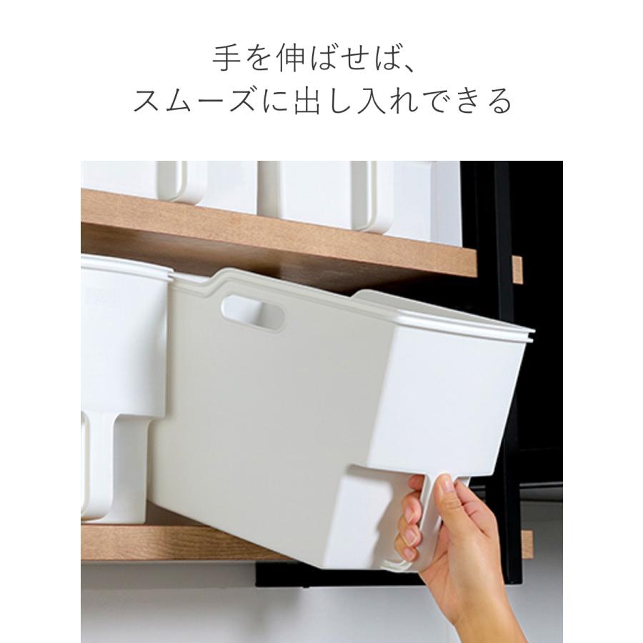 キッチン収納ケース 吊り戸棚ボックススリム 幅18.5cm 6個セット （ キッチンストッカー 取っ手付き 吊戸棚 ケース 吊戸棚ボックス 吊り戸棚ストッカー ） | 不動技研 | 10