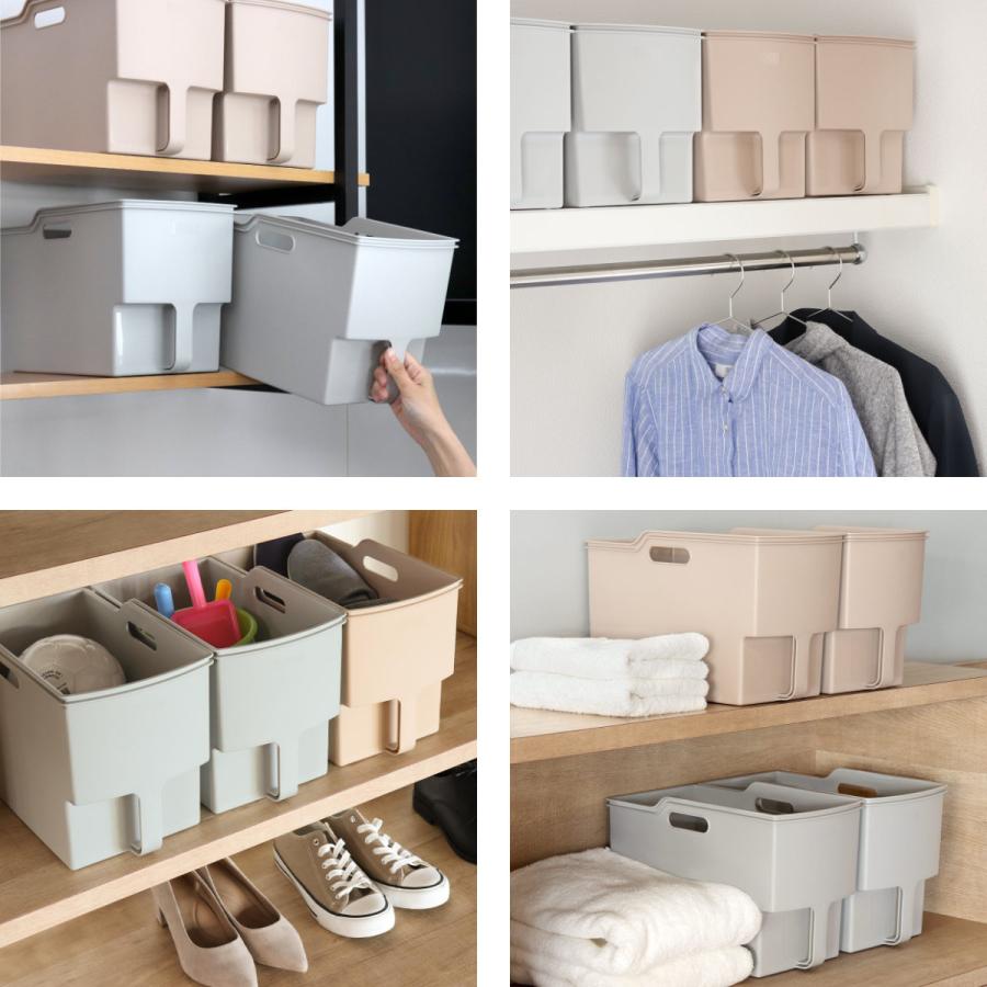 キッチン収納ケース 吊り戸棚ボックススリム 幅18.5cm 6個セット （ キッチンストッカー 取っ手付き 吊戸棚 ケース 吊戸棚ボックス 吊り戸棚ストッカー ） | 不動技研 | 14