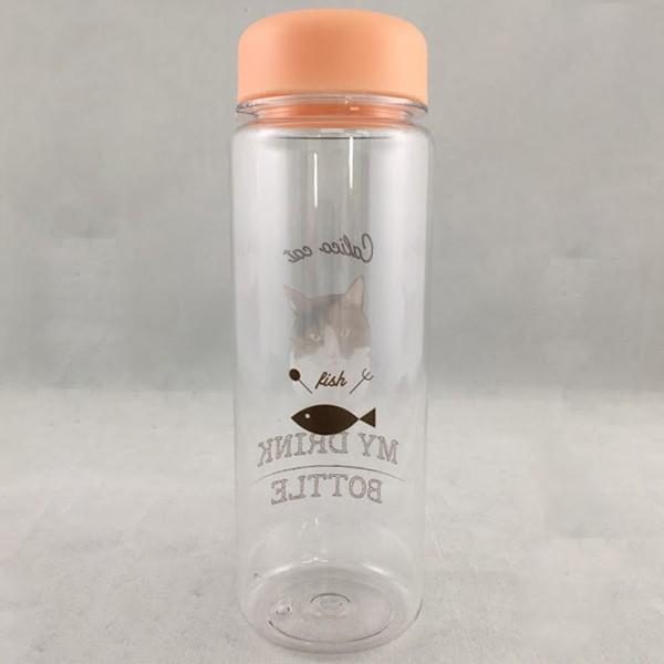 水筒 クリアボトル ウォーターボトル ネコ 500ml （ すいとう ボトル