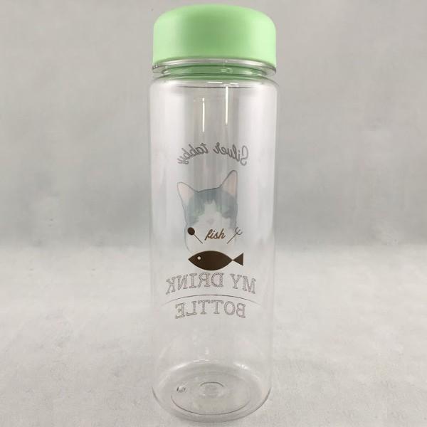 水筒 クリアボトル ウォーターボトル ネコ 500ml （ すいとう ボトル