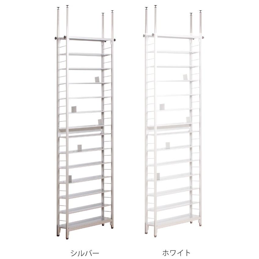 突っ張り CDラック DVD収納 スチール製 幅64.5cm （ つっぱり 棚