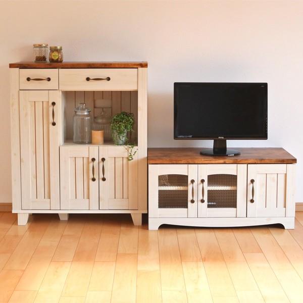 テレビ台 ローボード カントリー調 幅80cm （ テレビ 収納 AVボード