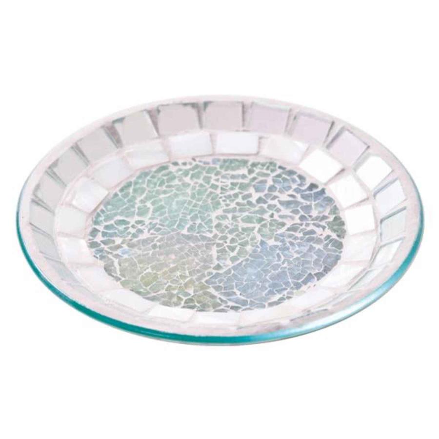 【希少価値◎】フィレンツェ トレイラウンド38×47cm ホワイト／ブルー アクセサリートレイ ルミエール ブリエ ラウンドトレイ ホワイトブルー