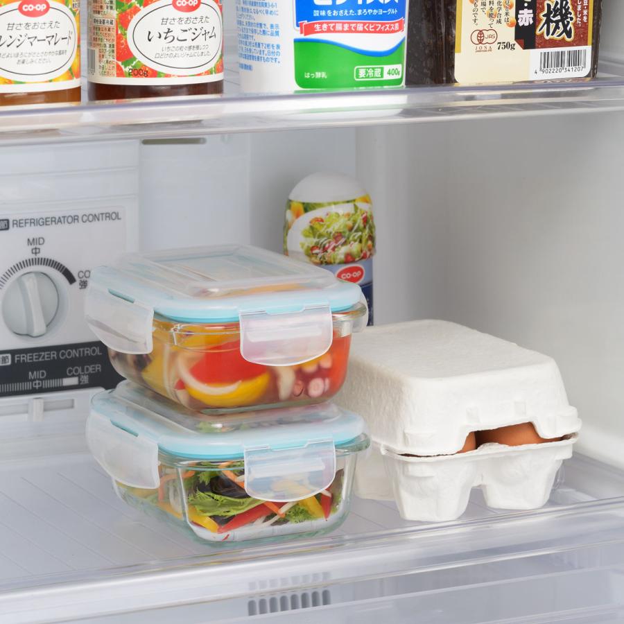 ヨシカワ 保存容器 1.05L グラスコンテナ 4点ロック式ガラス保存容器 4