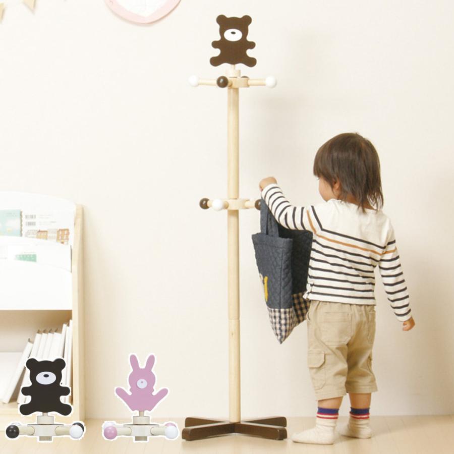 アニマルキッズハンガー 天然木 高さ122cm ポールハンガー ハンガーラック 美品 キッズ 600円 洋服掛け 子供用 6