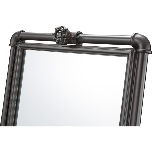 スタンドミラー パイプフレーム インダストリアル風 幅46cm （ ミラー