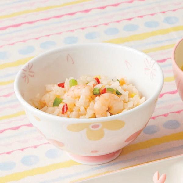 茶碗 花あそび 飯碗 軽量 子供用 磁器 日本製 同柄3個セット （ 花柄