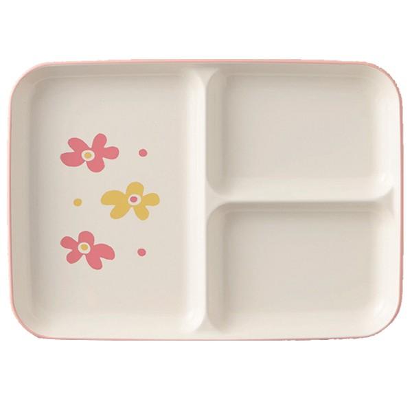 ランチプレート 花あそび 26cm 子供用 プラスチック 日本製 （ 花柄
