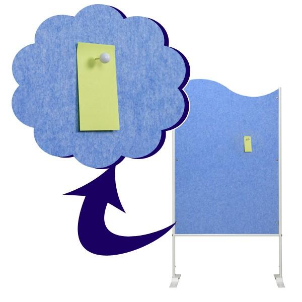 フェルトスクリーン パーテーション 波型 ブルー 約高さ157cm （ 法人