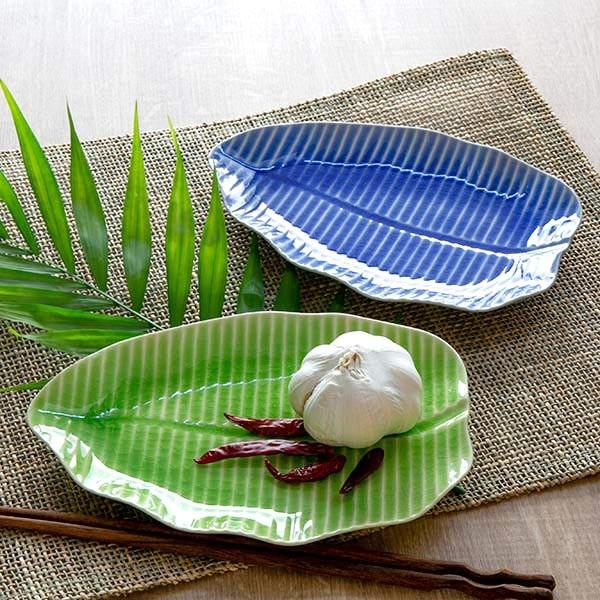 プレート M 20cm バナナリーフ 食器 陶器 （ 皿 中皿 電子レンジ対応