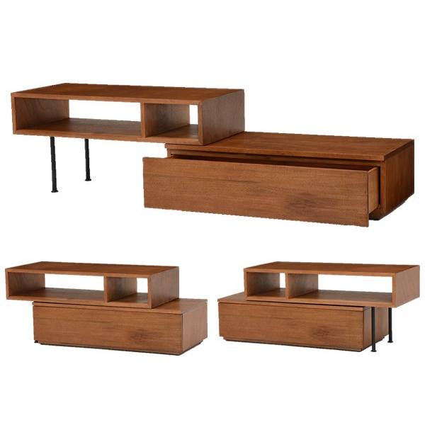 テレビ台 ローボード 伸縮 天然木 CALMA 幅107〜170cm （ テレビボード