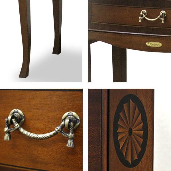 コンソールテーブル 引出し付 クラシック調 猫脚 Venezia 幅60cm （ 開