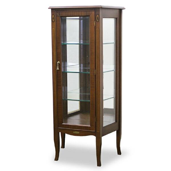 コレクションラック キュリオケース クラシック調 猫脚 Venezia 約幅62cm （ 開梱設置 木製 ガラスキャビネット ギャラリーケース コレクションケース ）