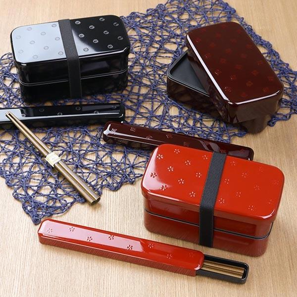 お弁当箱 長角弁当箱 2段 500ml 和MON ディープカラー （ 和風 弁当箱