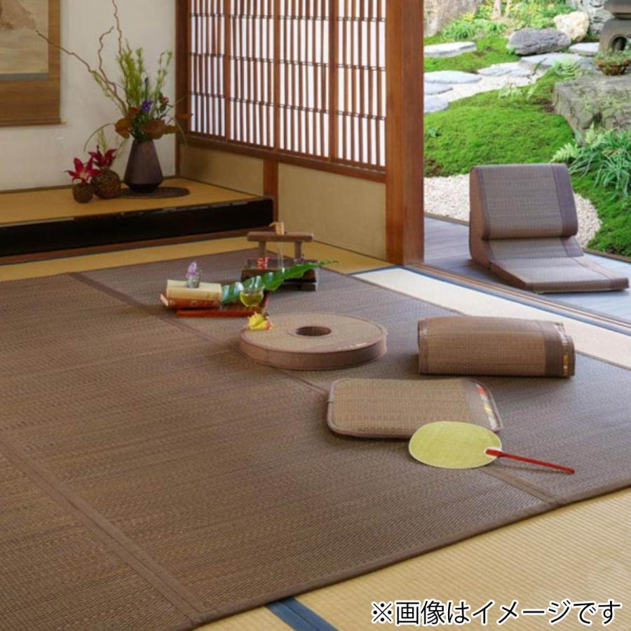 大島屋 い草 上敷き 花ござ 与那国 4.5畳 約261×261cm ブラウン