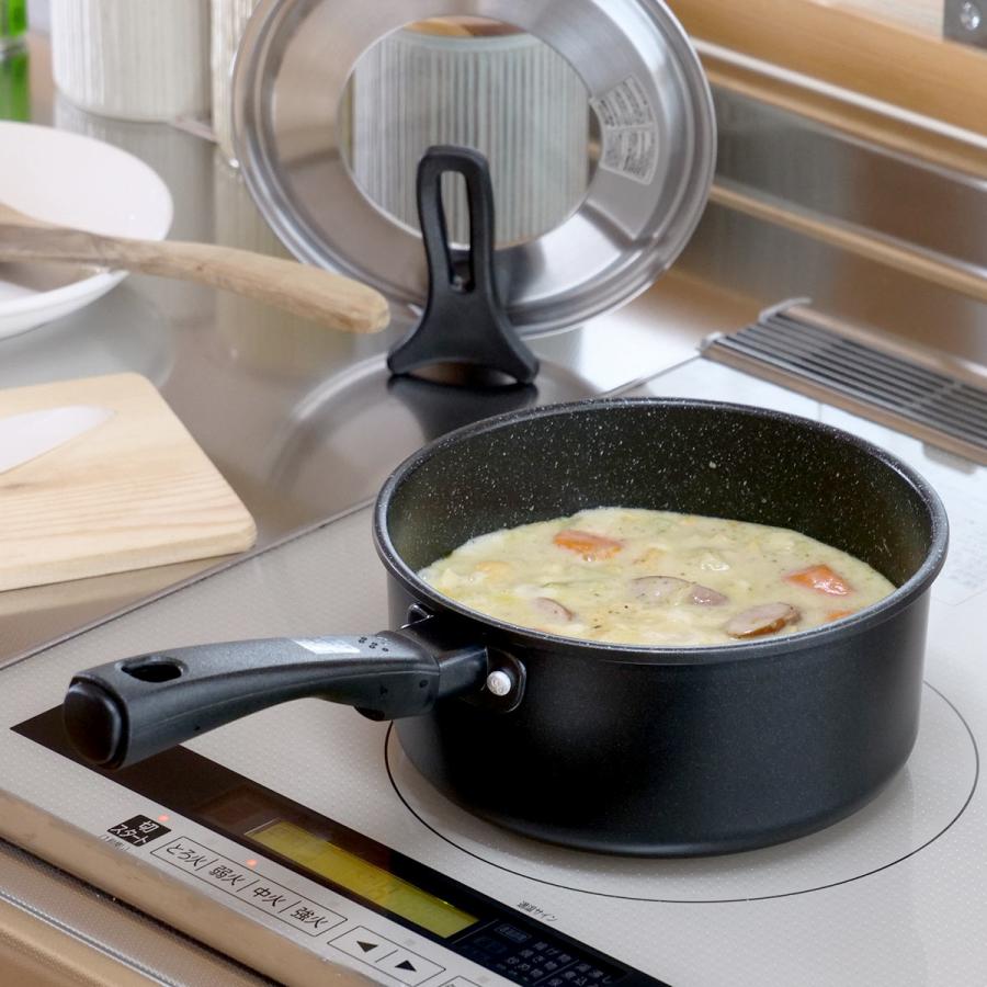 貝印 片手鍋 18cm とっても軽い片手鍋 IH対応 ガラス蓋付き （ ガス火