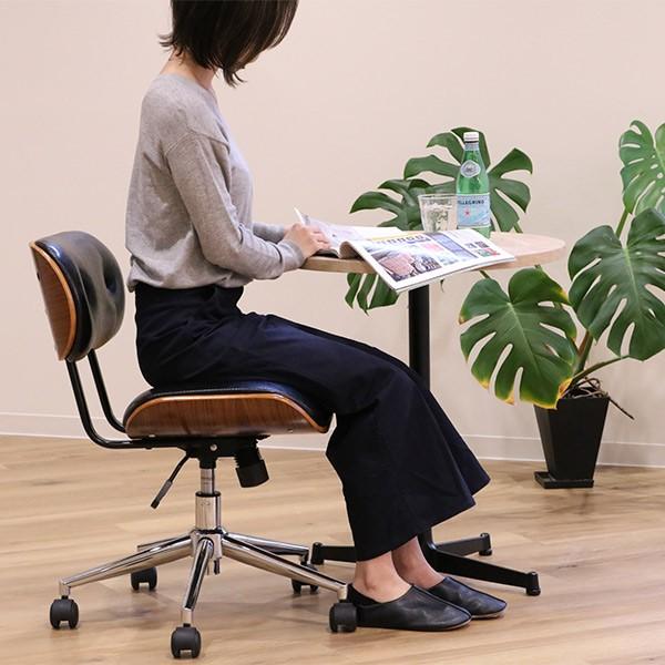 オフィスチェア ミッドセンチュリー風 ダンディチェア レザー調