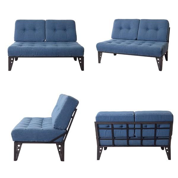 □在庫限り・入荷なし□ ソファ 2人掛け インダストリアル風 スチール