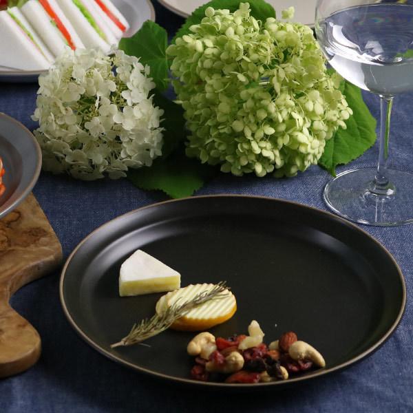 プレート 20cm M エッジライン 陶器 食器 （ 食洗機対応 電子レンジ