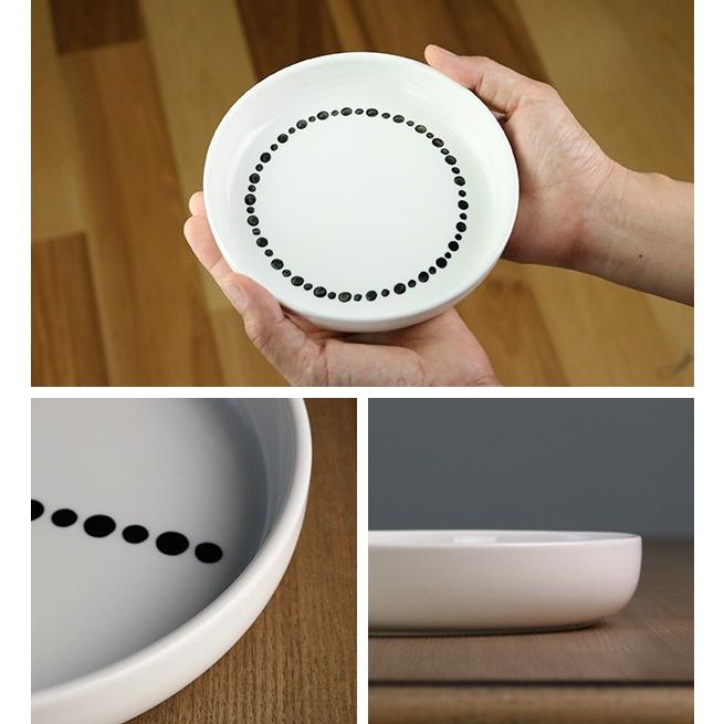 プレート M 16cm ドット 白 磁器 食器 同柄5枚セット （ 食洗機対応