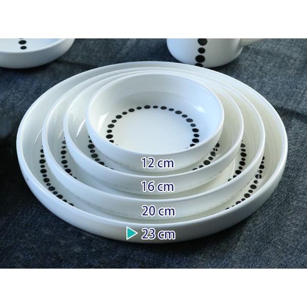 プレート LL 23cm ドット 白 磁器 食器 同柄3枚セット （ 食洗機対応