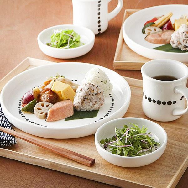 プレート LL 23cm ドット 白 磁器 食器 同柄3枚セット （ 食洗機対応