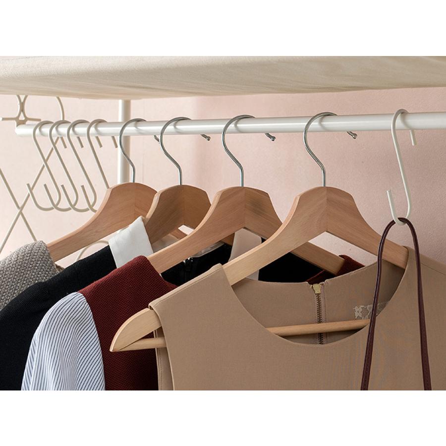 ハンガーラック/コートハンガー 【ピンク カーテン付】 約幅75cm 組立品 livingut_288346