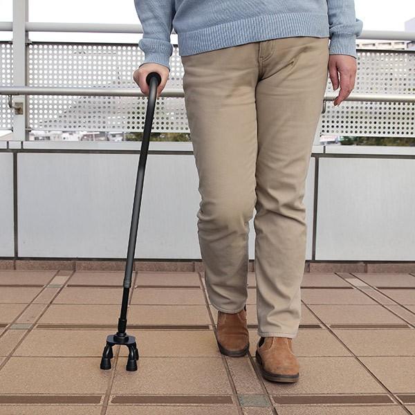 ✨新品✨4脚ステッキ 杖 （右用と左用）伸縮性 自立補助 安心 歩行