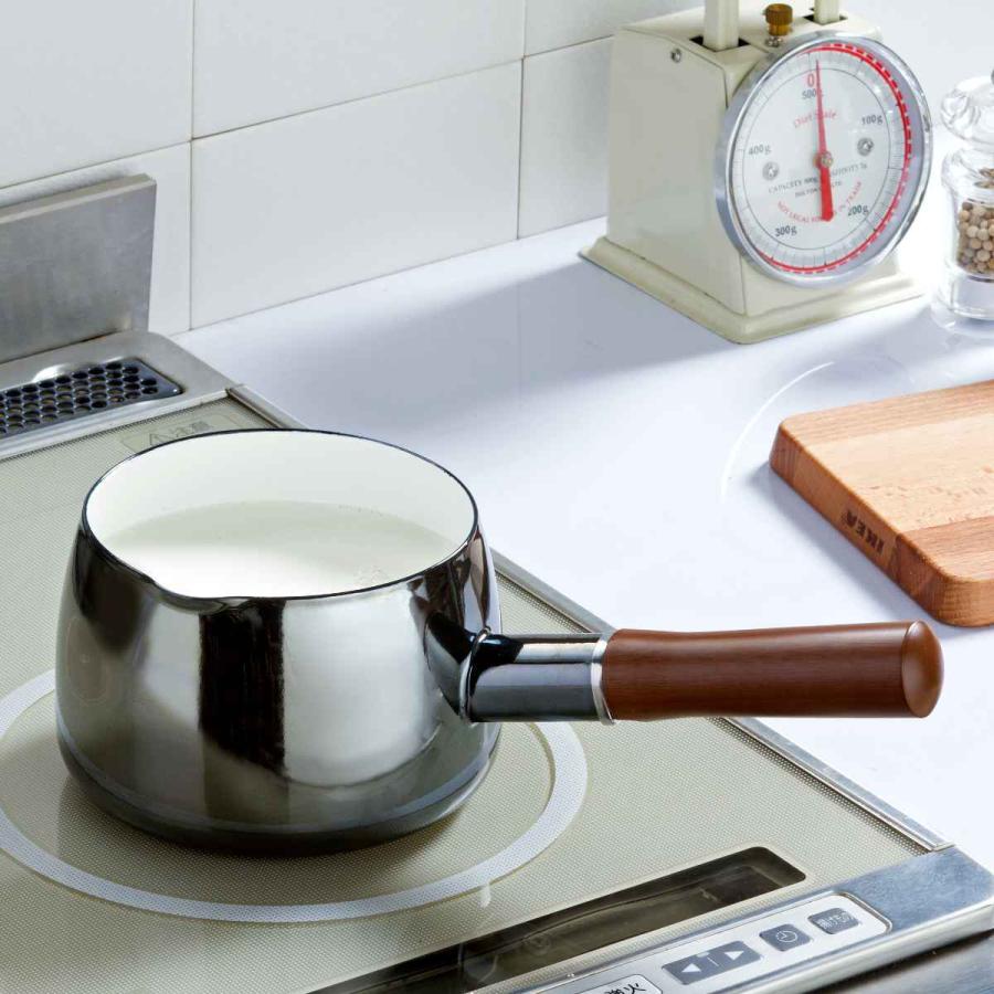 片手鍋 オニキス ホーローミルクパン 14cm IH対応 （ ガス火対応 ミルクパン ソースパン ）