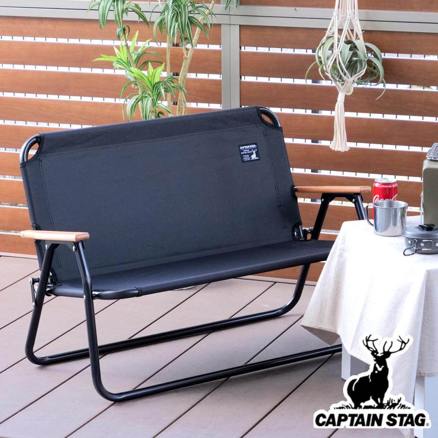 CAPTAIN STAG アウトドアチェア 折りたたみ アルミ背付ベンチ CAPTAIN STAG アウトドアチェア 折りたたみ アルミ背付ベンチ