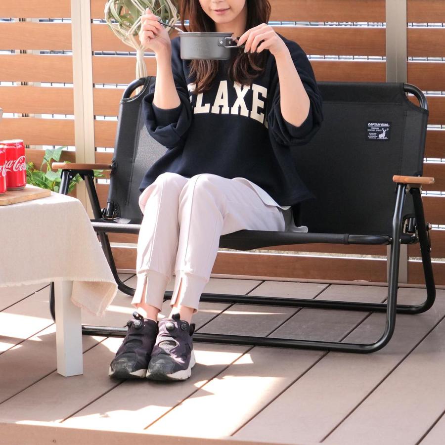 CAPTAIN STAG アウトドアチェア 折りたたみ アルミ背付ベンチ CAPTAIN STAG アウトドアチェア 折りたたみ アルミ背付ベンチ