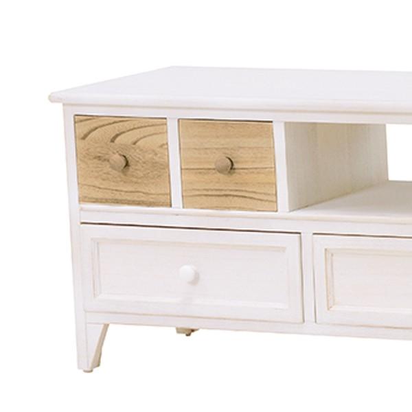 アンティーク シェルフ 棚 ローボード 飾り台 テレビ台 無垢材 シャビー テレビ台 ローボード 天然木 アンティーク調 シャビーウッド 幅115cm