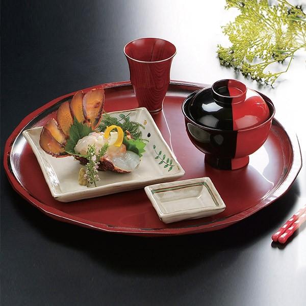 懐石盆 木製 尺2 糸巻 溜 盆 敷膳 越前漆器 漆塗 丸盆 （ 送料無料