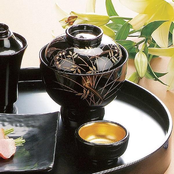 吸い物椀 木製 秋草 黒漆塗 吸物椀 お椀 食器 漆塗 磨蒔絵 （ 椀 汁椀 