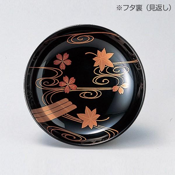 仙才椀 木製 4.3寸 花箋 玉渕付 木地呂 漆塗 お椀 食器 研出し 磨蒔絵