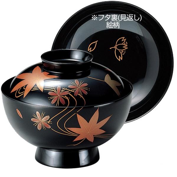 木製吸い物椀2個セット(黒漆塗り椀) 吸い物椀 木製 4.2寸 立田川春秋 黒漆塗 漆塗 汁椀 吸い物 本漆塗 磨