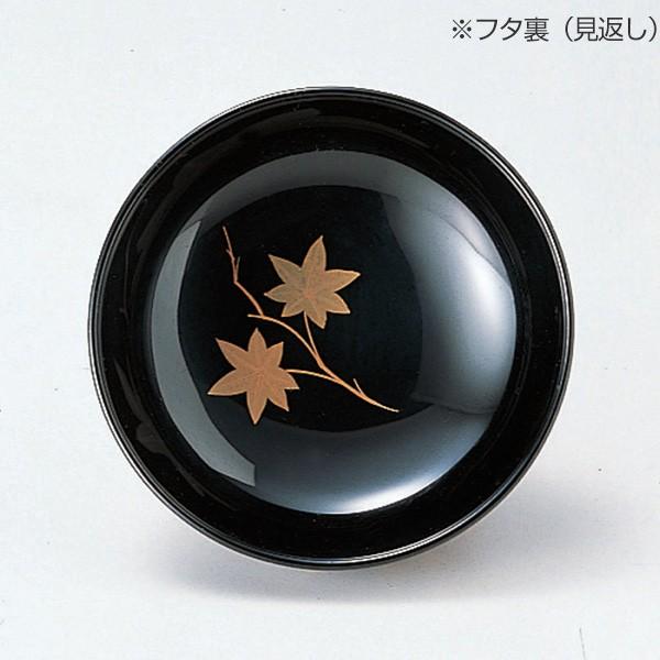 吸い物椀 高仙才椀 木製 3.8寸 コの字春秋 磨蒔絵 黒 漆塗 汁椀 吸い物