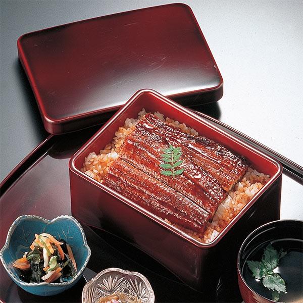 うな重 器 角 殿様丼重 溜内朱 漆塗 一段 漆器 重箱 丼重 うなぎ 食器