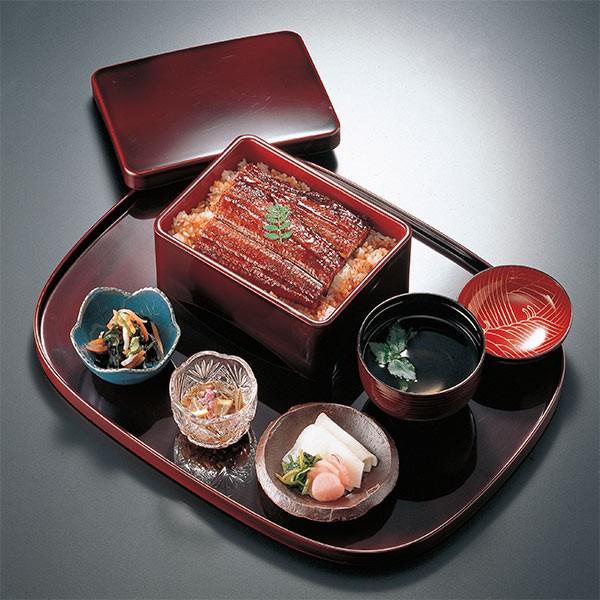 うな重 器 角 殿様丼重 溜内朱 漆塗 一段 漆器 重箱 丼重 うなぎ 食器