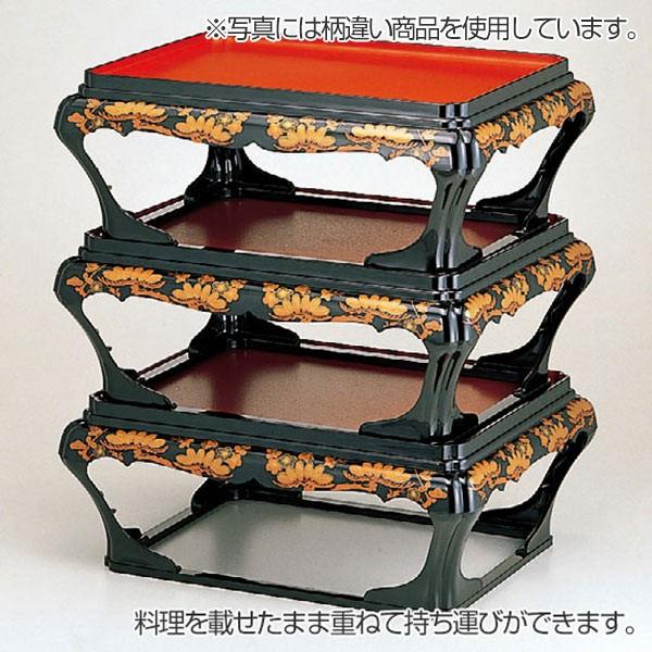 殿様膳 仁ノ膳 片面タイプ 足付 茶 干漆タタキ 御所車 お膳 業務用