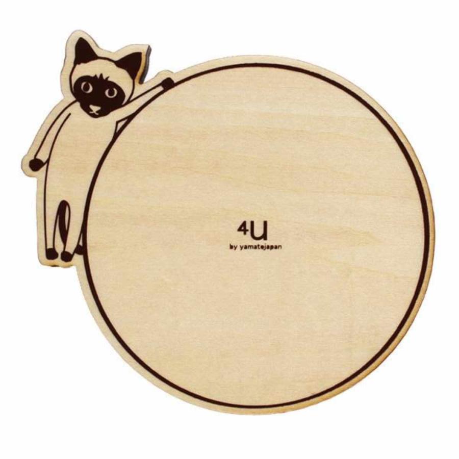 ヤマト工芸 コースター 木製 ねこ 合板 コップ敷き 日本製 （ プレート