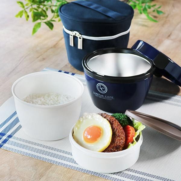 【レア未使用品】ノベルティ☆お弁当用☆保冷&保温ジャーポット5点セット(黒×白) アスベル（ASVEL） 弁当箱 保温弁当箱 カフェ丼ランチ ランタス 620ml