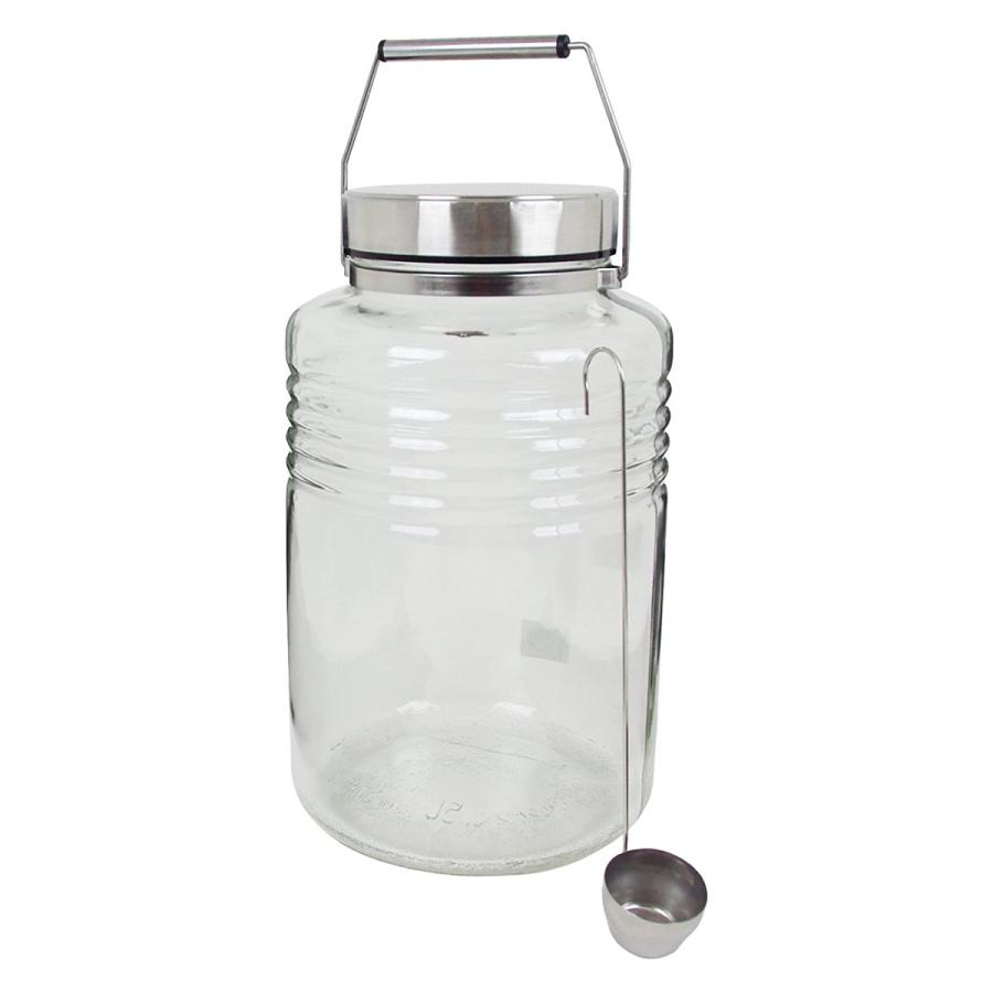 梅酒びん MCコンテナー 5L レードル付き ガラス製 （ 保存ビン ガラス保存容器 保存瓶 ）