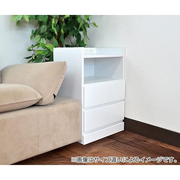 すき間収納 サイドチェスト 3段 木製 コンセント付 37.5cm （ ナイトテーブル サイドテーブル テーブル チェスト ） | ブランド登録なし | 03